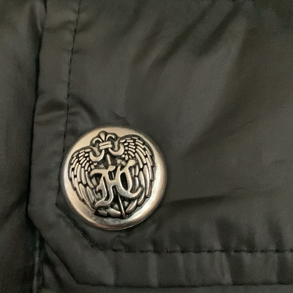 Faith Connexion Designer Down Feather Black Puffer Bomber Jacket - Picture 11 of 14